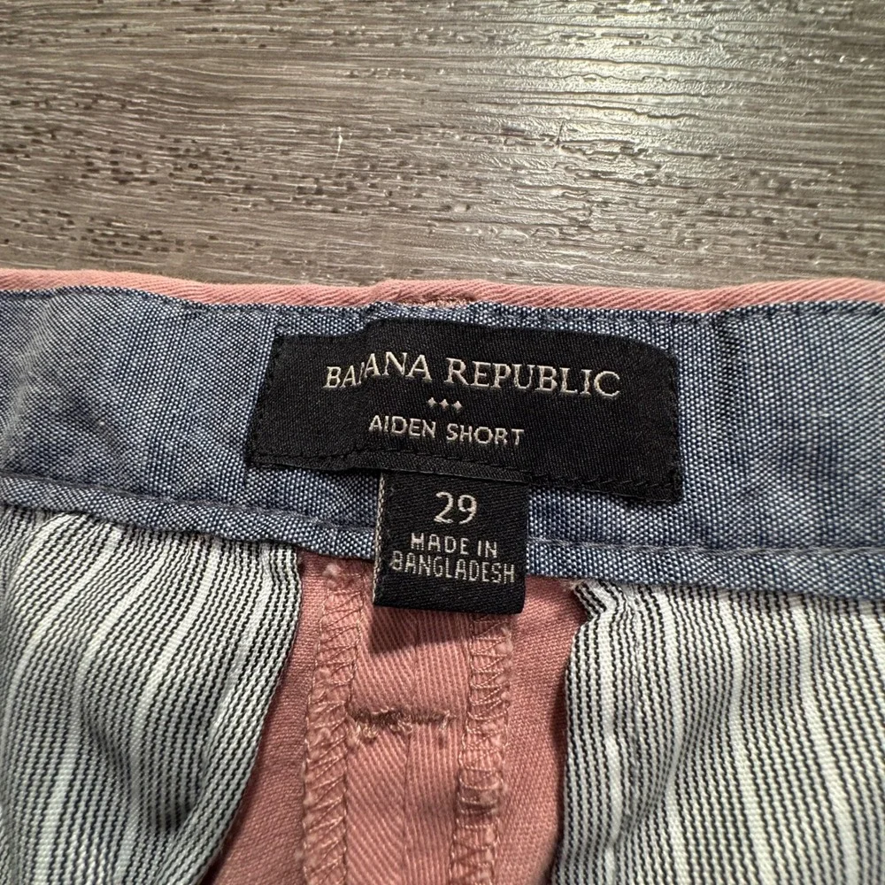 Banana Republic Aiden Shorts Men 29 Pink Cotton Stretch Chino Summer Preppy Slim